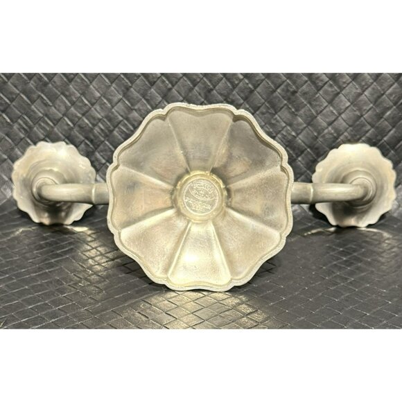 Antique c1847-1887 FLAGG & HOMAN PEWTER CANDLESTICK HOLDERS PAIR #136 - Picture 3 of 9